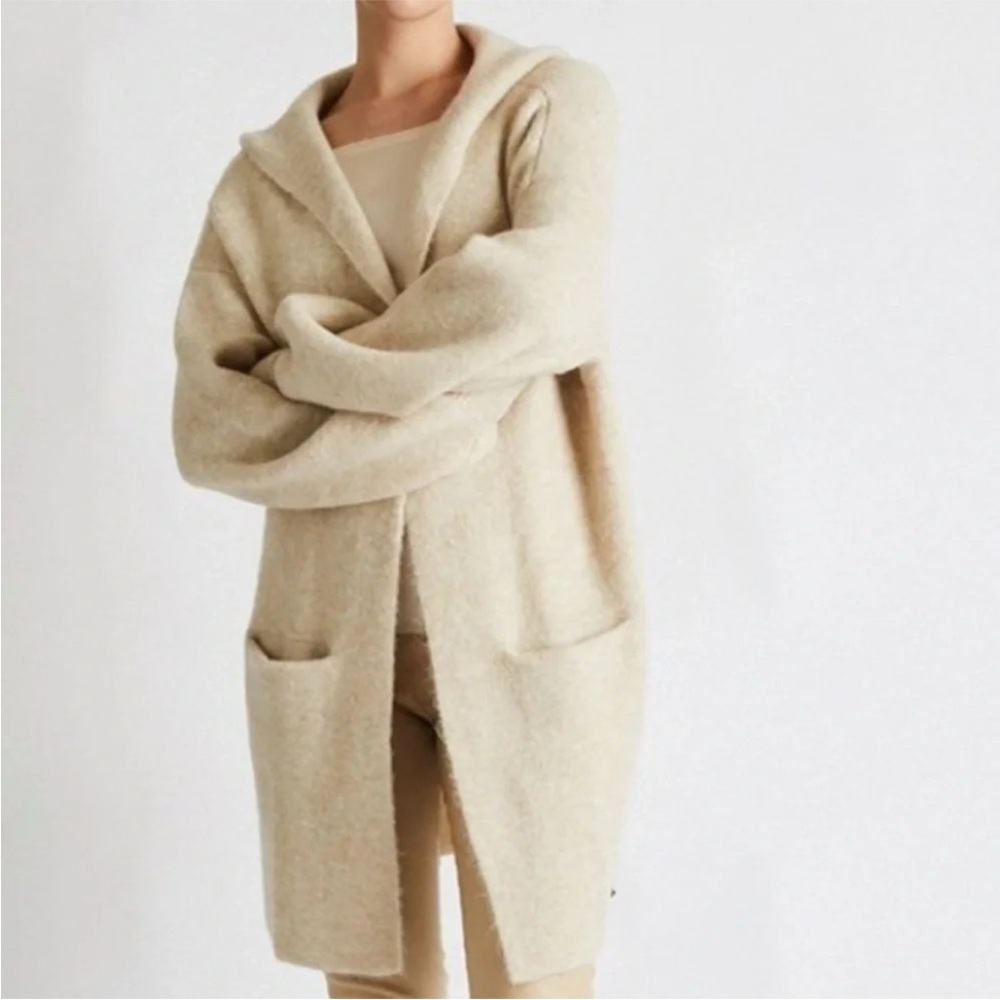 NWOT +Beryll Vivi Cream Hooded Women's Cashmere Cardigan